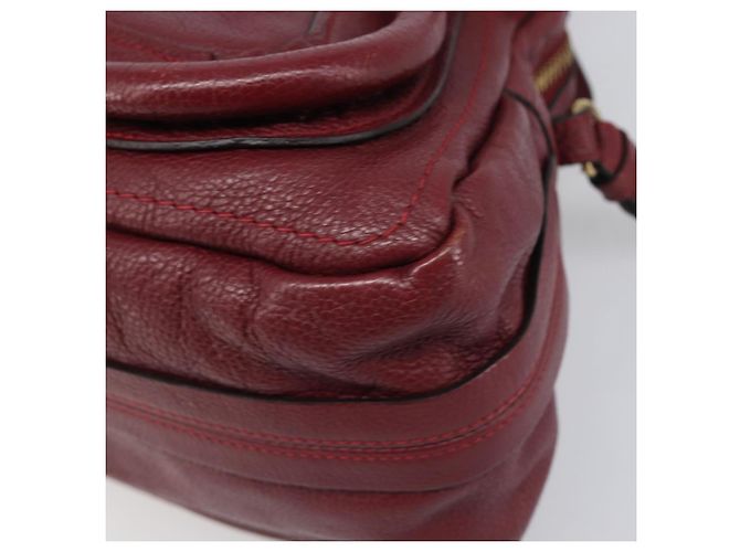 Chloé Borsa Chloe Paraty in pelle 2way Bordeaux Gold Auth BA15119 D'oro Bordò - vista 16