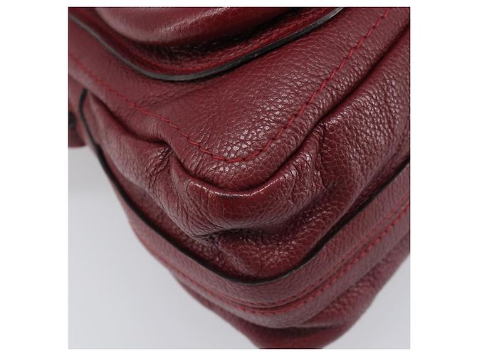Chloé Borsa Chloe Paraty in pelle 2way Bordeaux Gold Auth BA15119 D'oro Bordò - vista 17