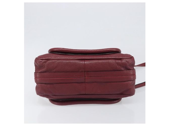 Chloé Borsa Chloe Paraty in pelle 2way Bordeaux Gold Auth BA15119 D'oro Bordò - vista 5
