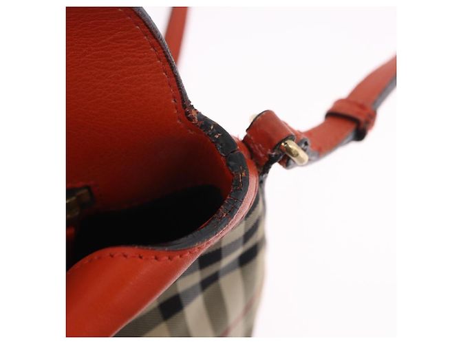 Borsa a tracolla BURBERRY Nova Check Canvas Beige Gold Auth ka5963A D'oro - vista 10