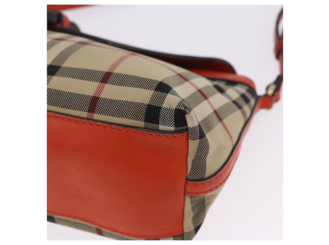 Borsa a tracolla BURBERRY Nova Check Canvas Beige Gold Auth ka5963A D'oro - vista 16