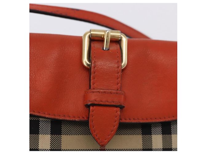 Borsa a tracolla BURBERRY Nova Check Canvas Beige Gold Auth ka5963A D'oro - vista 19