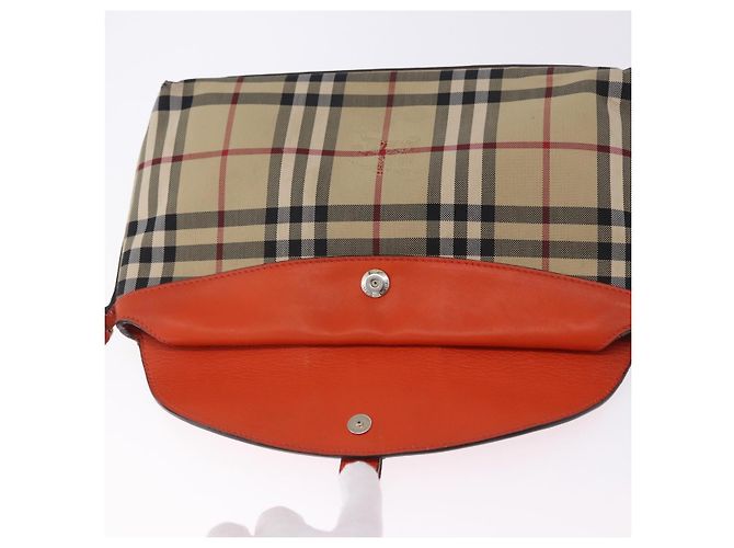 Borsa a tracolla BURBERRY Nova Check Canvas Beige Gold Auth ka5963A D'oro - vista 20