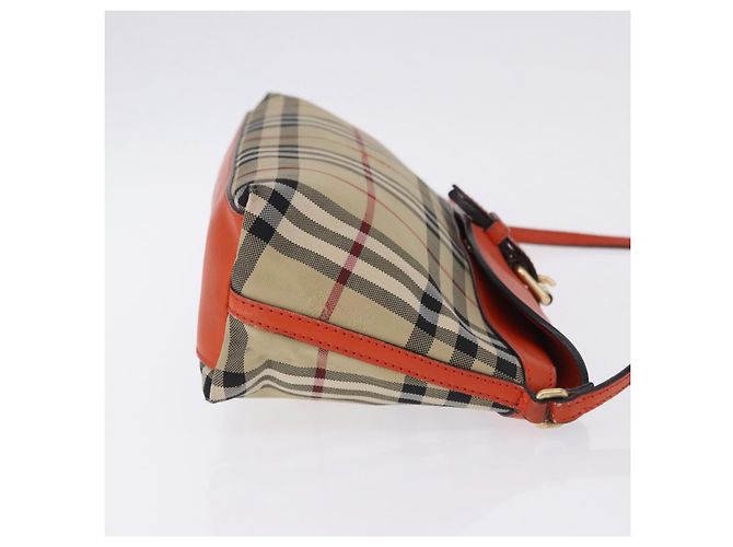 Borsa a tracolla BURBERRY Nova Check Canvas Beige Gold Auth ka5963A D'oro - vista 4