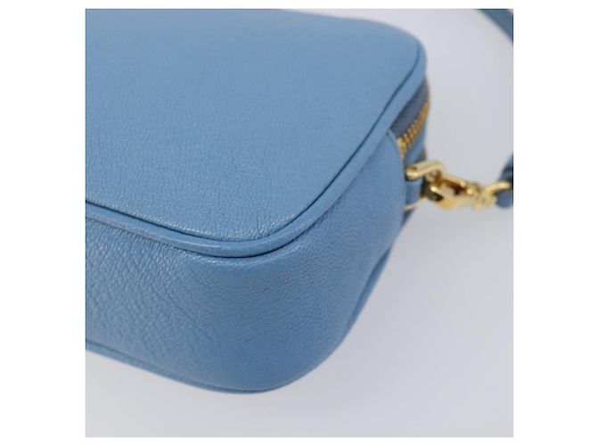 Pouch a mano Miu Miu in pelle azzurro e oro Auth 199107V D'oro Blu chiaro - vista 14