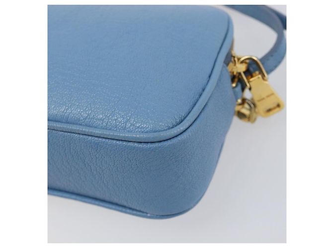 Pouch a mano Miu Miu in pelle azzurro e oro Auth 199107V D'oro Blu chiaro - vista 16