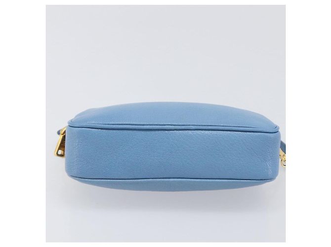 Pouch a mano Miu Miu in pelle azzurro e oro Auth 199107V D'oro Blu chiaro - vista 5