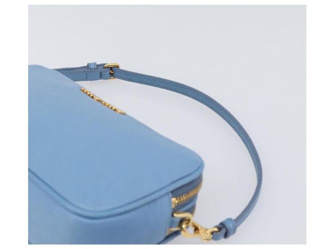 Pouch a mano Miu Miu in pelle azzurro e oro Auth 199107V D'oro Blu chiaro - vista 8