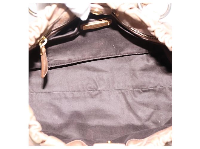 Borsa a mano Miu Miu Vitellolux 2way Brown Gold Auth 201908 Marrone D'oro - vista 11