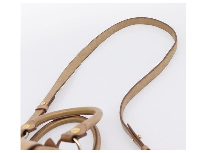 Borsa a mano Miu Miu Vitellolux 2way Brown Gold Auth 201908 Marrone D'oro - vista 14