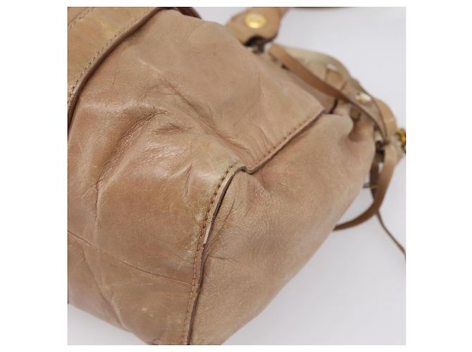 Borsa a mano Miu Miu Vitellolux 2way Brown Gold Auth 201908 Marrone D'oro - vista 16