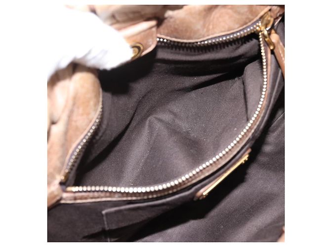 Borsa a mano Miu Miu Vitellolux 2way Brown Gold Auth 201908 Marrone D'oro - vista 22