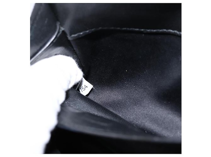 Borsa a tracolla Miu Miu Matelassé con catena in pelle nera argento Auth 202224A Nero - vista 12