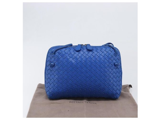 Borsa a tracolla BOTTEGA VENETA INTRECCIATO in pelle blu Auth 201989V - vista 12