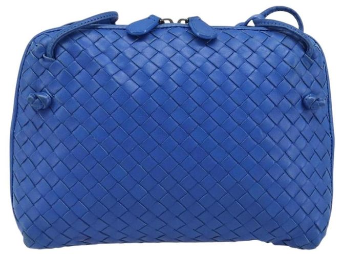 Borsa a tracolla BOTTEGA VENETA INTRECCIATO in pelle blu Auth 201989V - vista 13