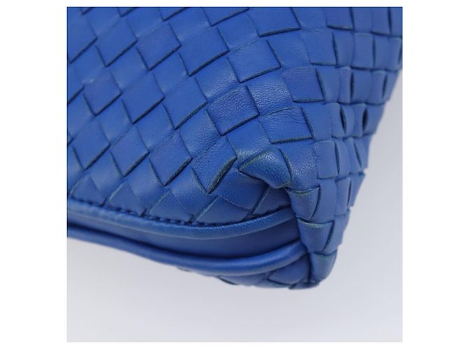 Borsa a tracolla BOTTEGA VENETA INTRECCIATO in pelle blu Auth 201989V - vista 17