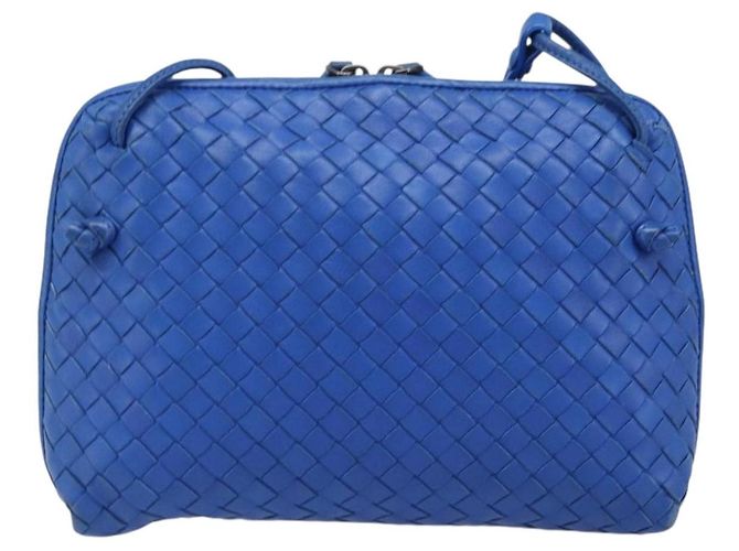 Borsa a tracolla BOTTEGA VENETA INTRECCIATO in pelle blu Auth 201989V - vista 2