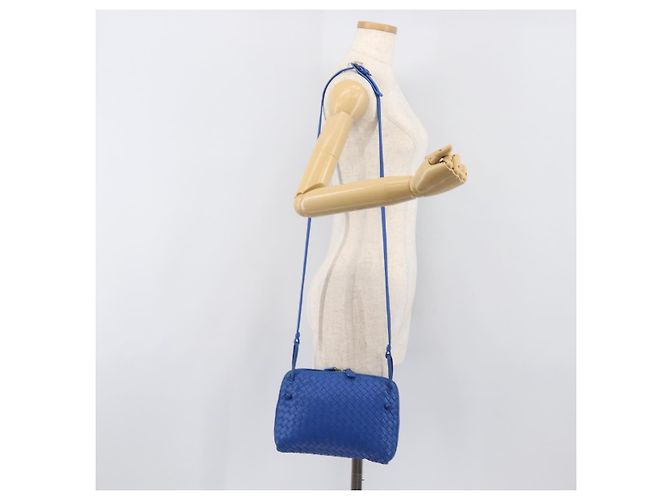 Borsa a tracolla BOTTEGA VENETA INTRECCIATO in pelle blu Auth 201989V - vista 24