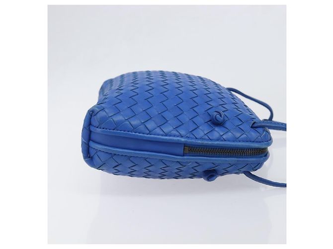 Borsa a tracolla BOTTEGA VENETA INTRECCIATO in pelle blu Auth 201989V - vista 3