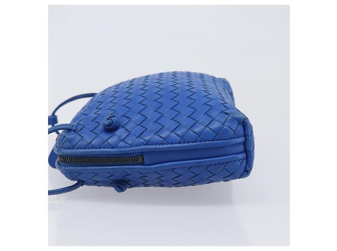 Borsa a tracolla BOTTEGA VENETA INTRECCIATO in pelle blu Auth 201989V - vista 4