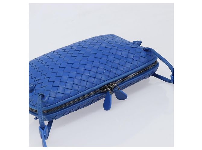 Borsa a tracolla BOTTEGA VENETA INTRECCIATO in pelle blu Auth 201989V - vista 6