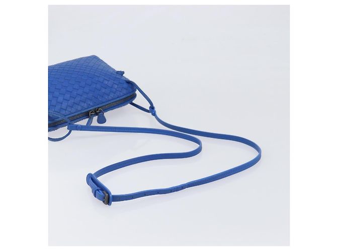 Borsa a tracolla BOTTEGA VENETA INTRECCIATO in pelle blu Auth 201989V - vista 7