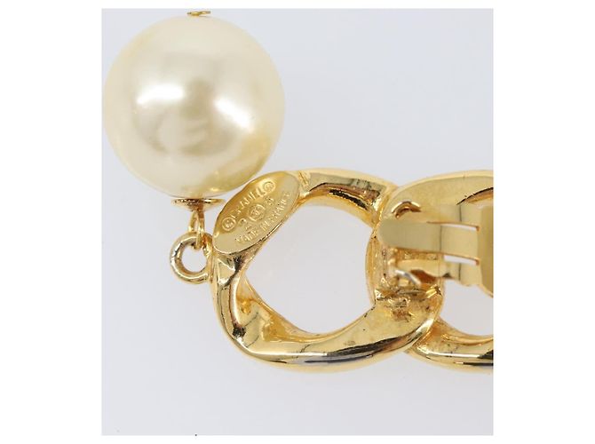 Orecchini CHANEL metallo Gold Tone CC Auth bs37052 - vista 17