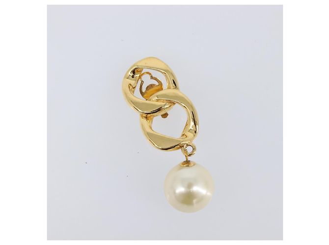 Orecchini CHANEL metallo Gold Tone CC Auth bs37052 - vista 2