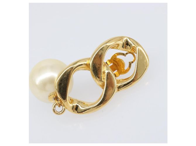 Orecchini CHANEL metallo Gold Tone CC Auth bs37052 - vista 3