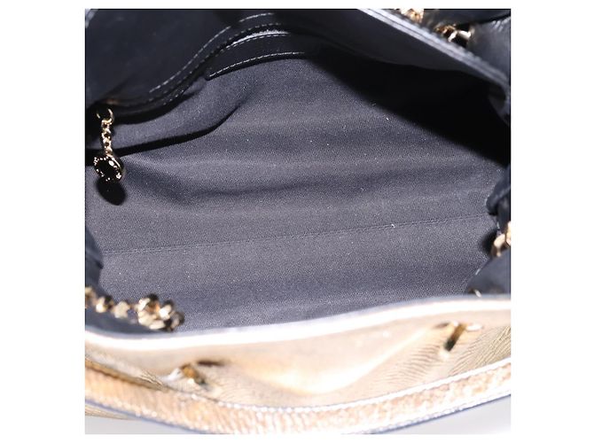 Bulgari Borsa a mano con catena BVLGARI in pelle tono oro Auth bs36845 - vista 11