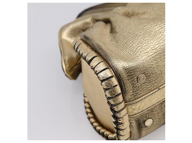 Bulgari Borsa a mano con catena BVLGARI in pelle tono oro Auth bs36845 - vista 14