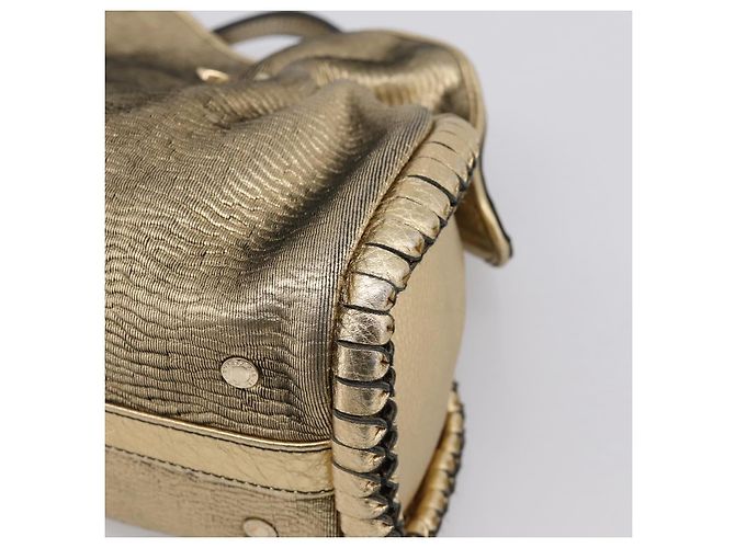 Bulgari Borsa a mano con catena BVLGARI in pelle tono oro Auth bs36845 - vista 15