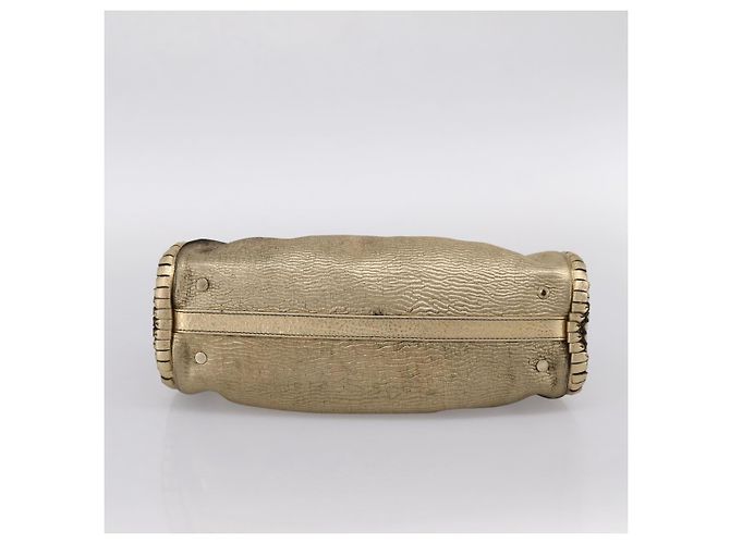 Bulgari Borsa a mano con catena BVLGARI in pelle tono oro Auth bs36845 - vista 5