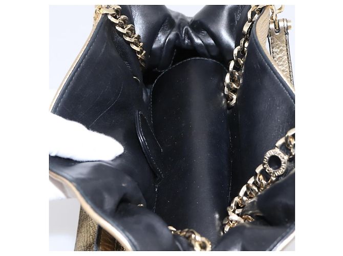 Bulgari Borsa a mano con catena BVLGARI in pelle tono oro Auth bs36845 - vista 6