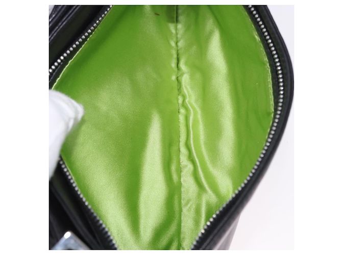 Borsa a spalla FENDI Mamma Baguette in pelle nera argento Auth 199954A Nero - vista 23