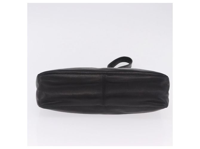 Borsa a spalla FENDI Mamma Baguette in pelle nera argento Auth 199954A Nero - vista 5