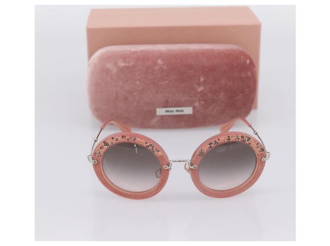 Gafas de sol Miu Miu Metal Pink Auth 197261M Rosa - vista 12