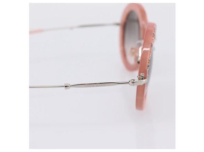 Gafas de sol Miu Miu Metal Pink Auth 197261M Rosa - vista 4