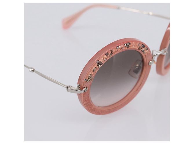 Gafas de sol Miu Miu Metal Pink Auth 197261M Rosa - vista 7