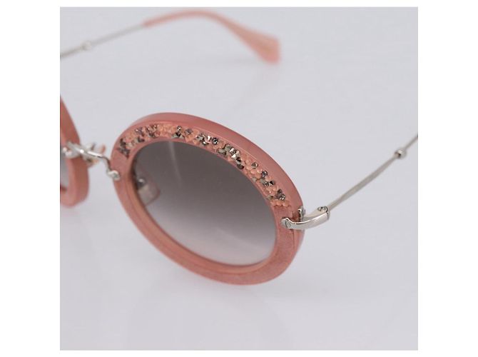 Gafas de sol Miu Miu Metal Pink Auth 197261M Rosa - vista 8