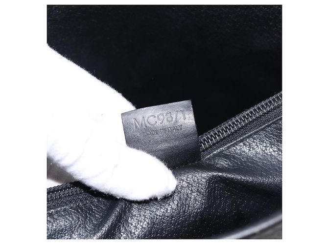 Céline Borsa a tracolla CELINE Macadam PVC Pelle Nero Tono Oro Auth 199507A - vista 12