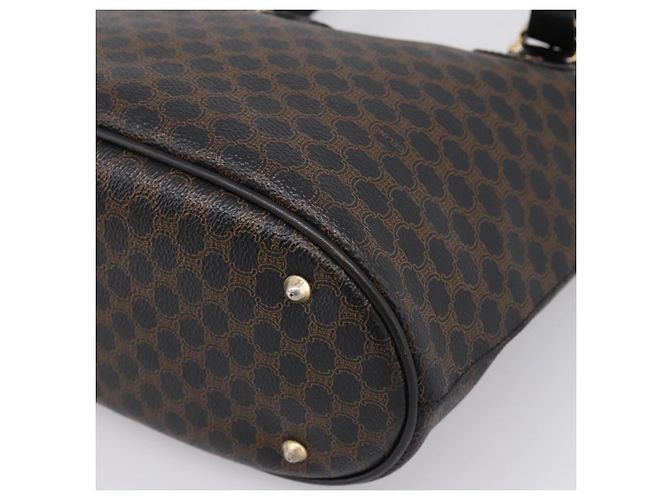 Céline Borsa a tracolla CELINE Macadam PVC Pelle Nero Tono Oro Auth 199507A - vista 14