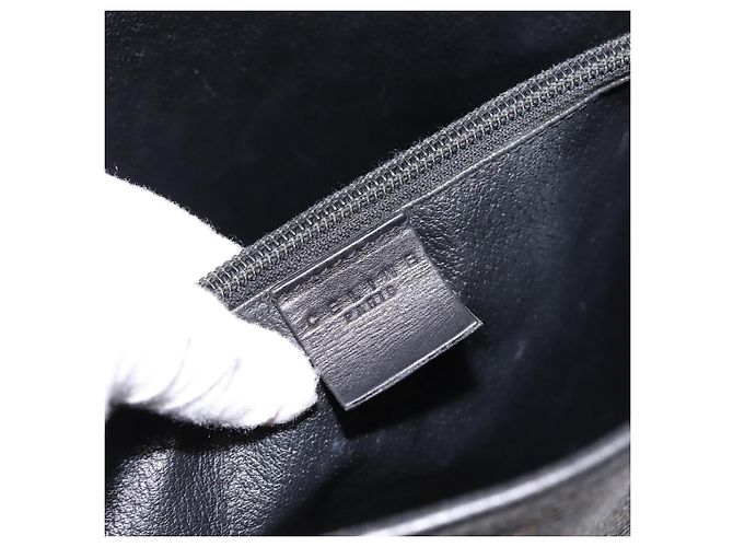 Céline Borsa a tracolla CELINE Macadam PVC Pelle Nero Tono Oro Auth 199507A - vista 17