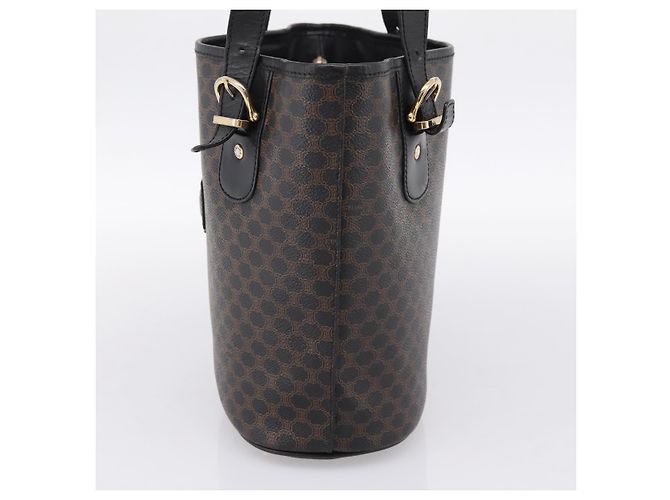 Céline Borsa a tracolla CELINE Macadam PVC Pelle Nero Tono Oro Auth 199507A - vista 4