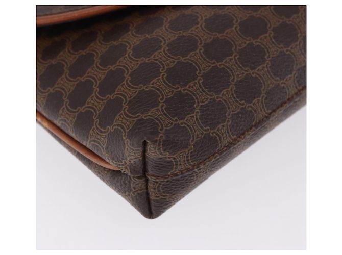 Céline Borsa CELINE Macadam Canvas Horse Carriage Bag PVC Leather Brown Gold Auth 200080 Marrone D'oro - vista 15