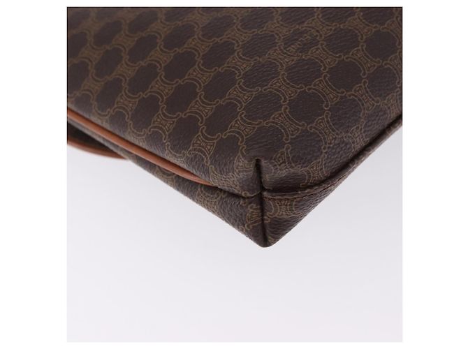 Céline Borsa CELINE Macadam Canvas Horse Carriage Bag PVC Leather Brown Gold Auth 200080 Marrone D'oro - vista 17