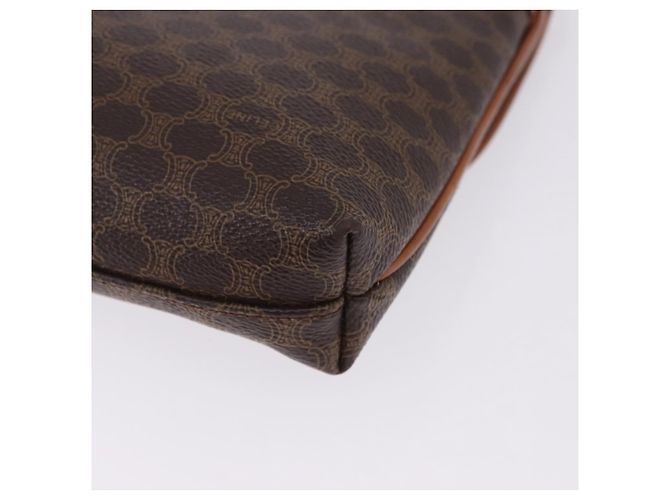 Céline Borsa CELINE Macadam Canvas Horse Carriage Bag PVC Leather Brown Gold Auth 200080 Marrone D'oro - vista 18