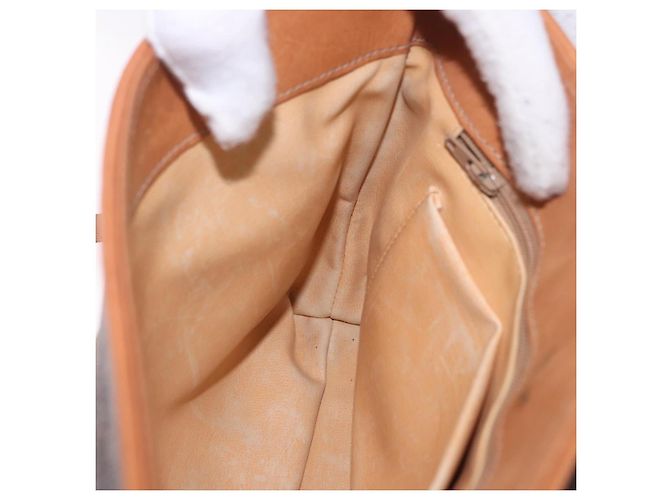 Céline Borsa CELINE Macadam Canvas Horse Carriage Bag PVC Leather Brown Gold Auth 200080 Marrone D'oro - vista 22