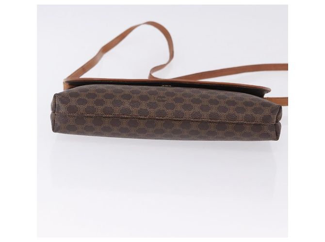 Céline Borsa CELINE Macadam Canvas Horse Carriage Bag PVC Leather Brown Gold Auth 200080 Marrone D'oro - vista 5