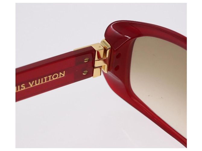 LOUIS VUITTON Occhiali da sole Spouson GM Plastica Rosso Tono Oro Z0076E LV Auth BA15450 - vista 10